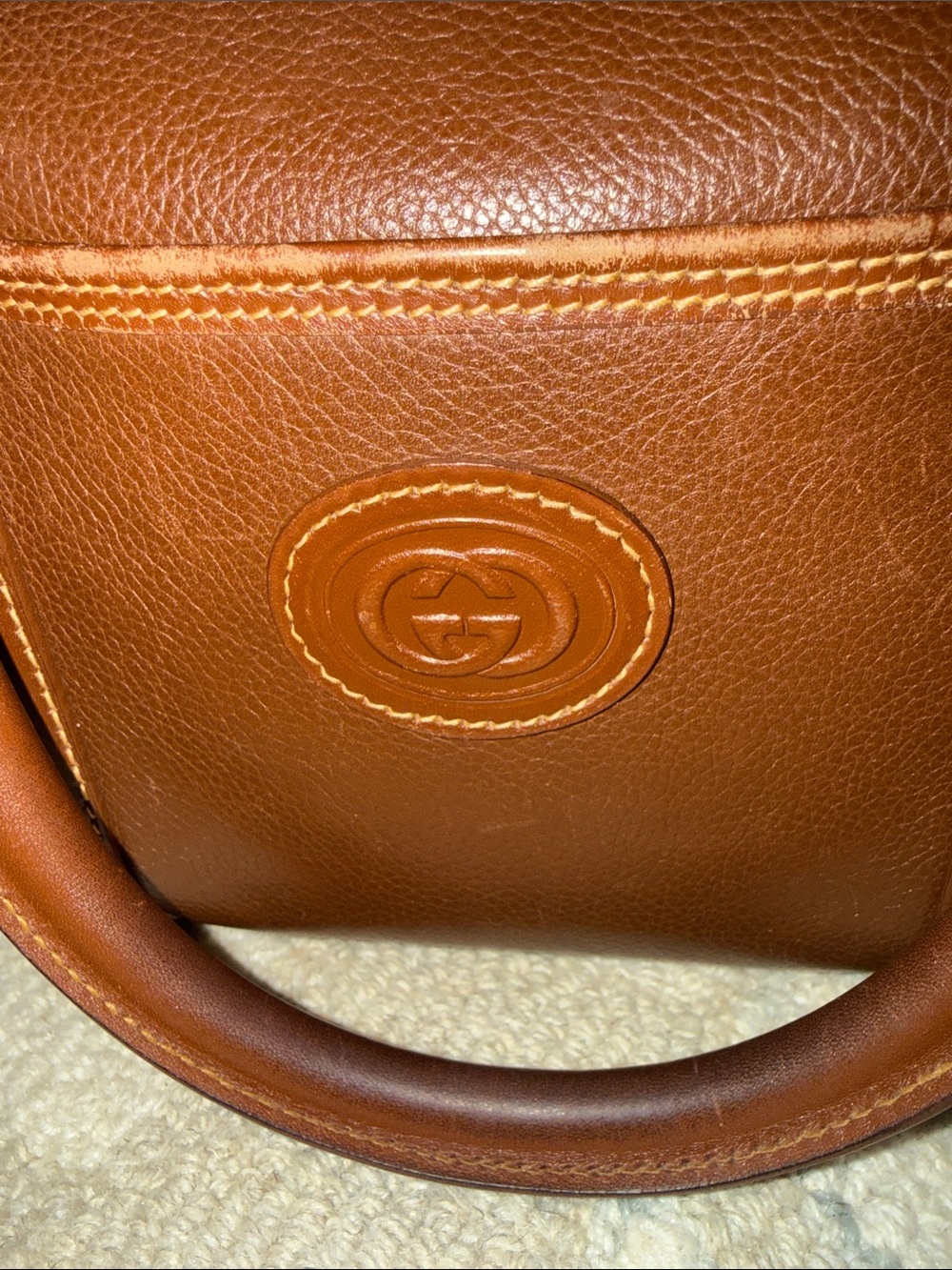 Classic Gucci Brown Leather Satchel - Picture 2 of 5